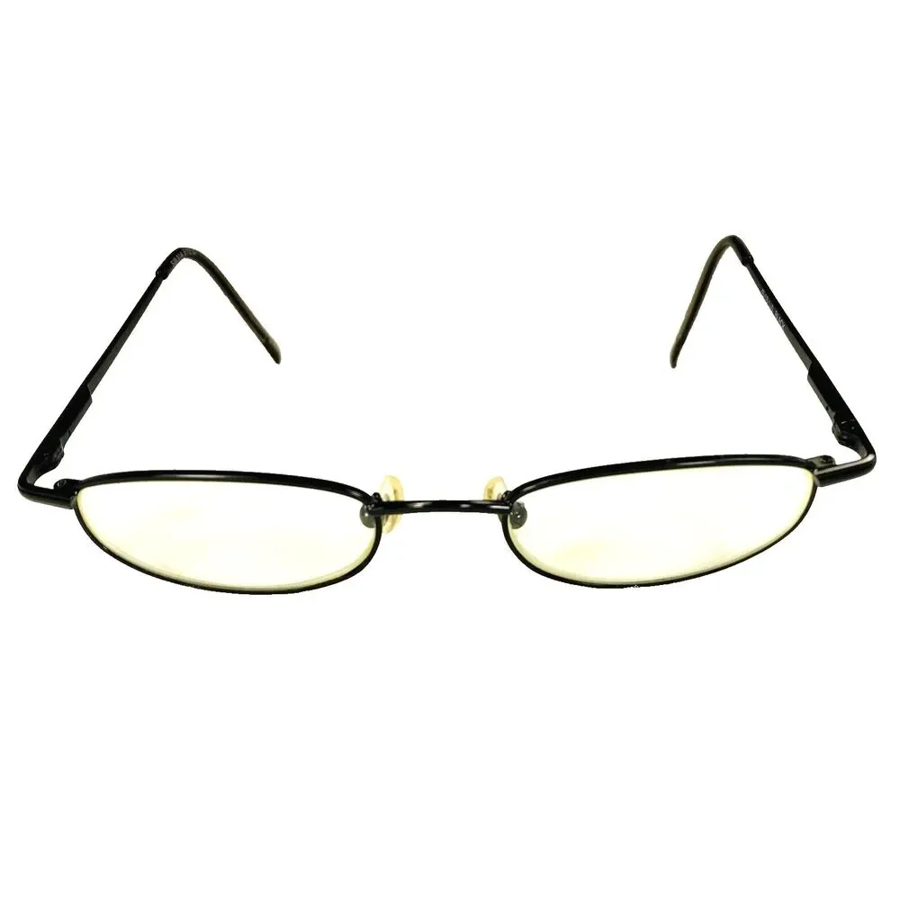 Eye Q Eyeglasses Metal Frames Black Oval SW 314 Vtg Womens Small 45 - 18 - 141